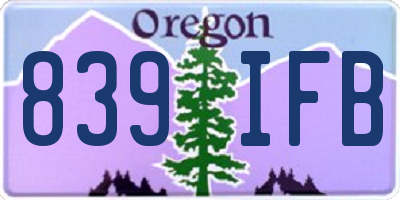 OR license plate 839IFB