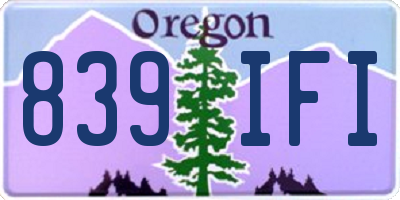 OR license plate 839IFI