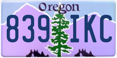 OR license plate 839IKC