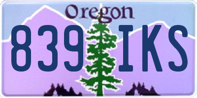 OR license plate 839IKS