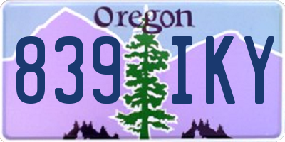 OR license plate 839IKY
