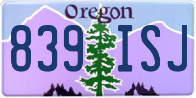 OR license plate 839ISJ