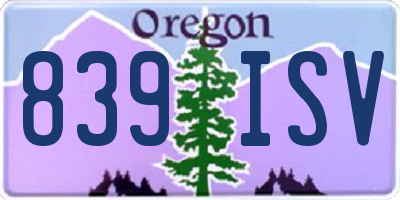 OR license plate 839ISV