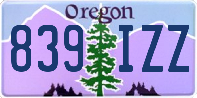 OR license plate 839IZZ