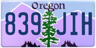 OR license plate 839JIH