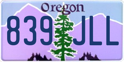 OR license plate 839JLL