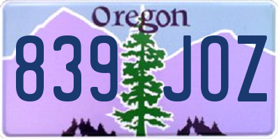 OR license plate 839JOZ