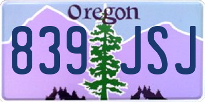 OR license plate 839JSJ