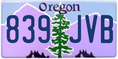 OR license plate 839JVB