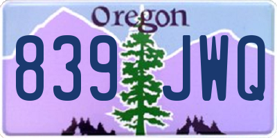 OR license plate 839JWQ