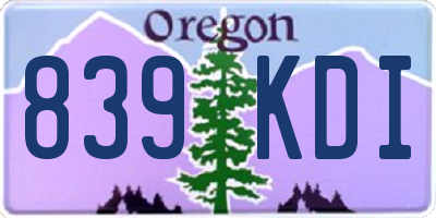 OR license plate 839KDI