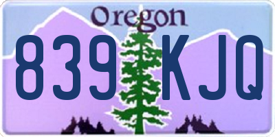 OR license plate 839KJQ