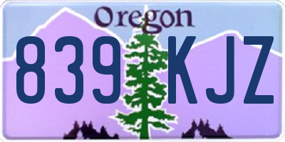 OR license plate 839KJZ
