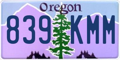 OR license plate 839KMM