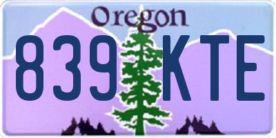 OR license plate 839KTE