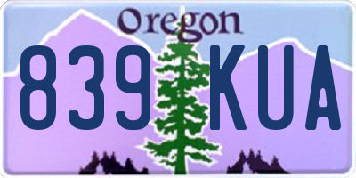 OR license plate 839KUA