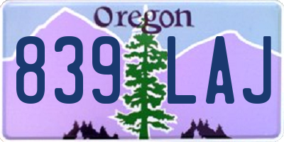 OR license plate 839LAJ