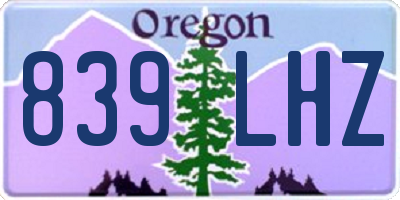 OR license plate 839LHZ