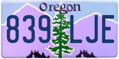 OR license plate 839LJE