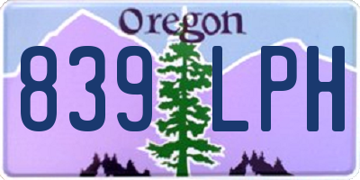 OR license plate 839LPH
