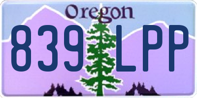OR license plate 839LPP
