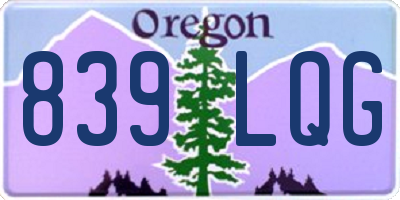 OR license plate 839LQG