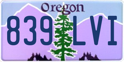 OR license plate 839LVI