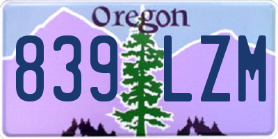 OR license plate 839LZM