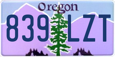 OR license plate 839LZT