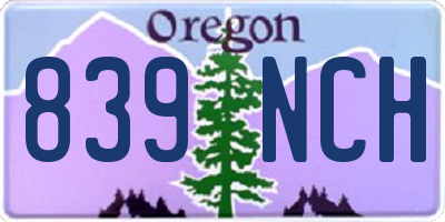 OR license plate 839NCH