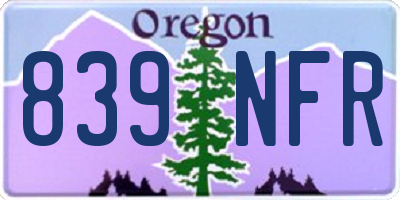 OR license plate 839NFR