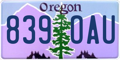 OR license plate 839OAU