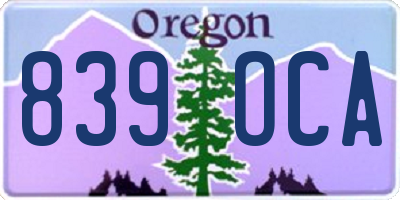 OR license plate 839OCA