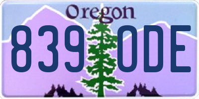 OR license plate 839ODE
