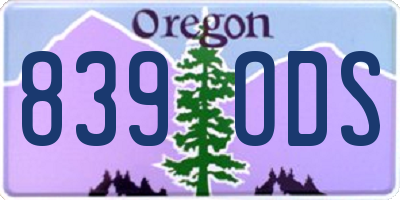 OR license plate 839ODS