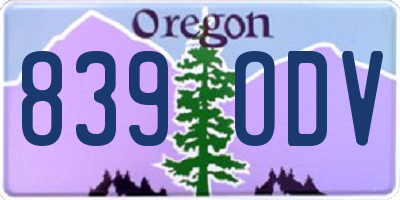 OR license plate 839ODV