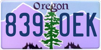 OR license plate 839OEK