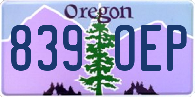 OR license plate 839OEP
