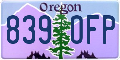 OR license plate 839OFP