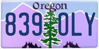 OR license plate 839OLY