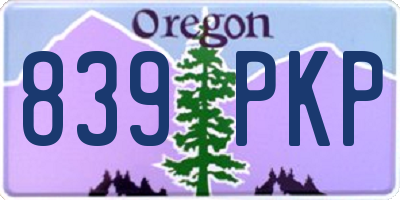 OR license plate 839PKP
