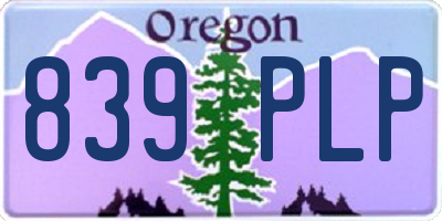 OR license plate 839PLP