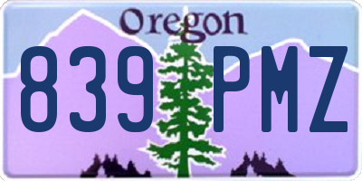 OR license plate 839PMZ