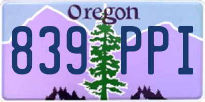 OR license plate 839PPI