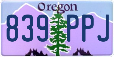 OR license plate 839PPJ