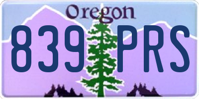 OR license plate 839PRS