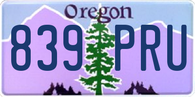 OR license plate 839PRU