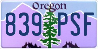 OR license plate 839PSF