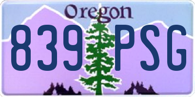 OR license plate 839PSG