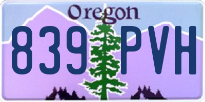 OR license plate 839PVH